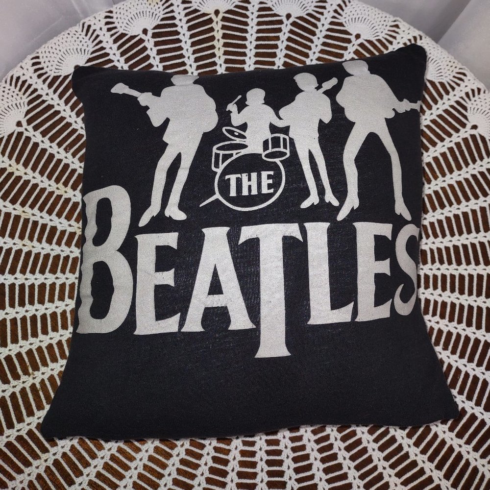 Rag Frog Revival  Throw pillow cover Up-cycled from a T-shirt size 12"x12"